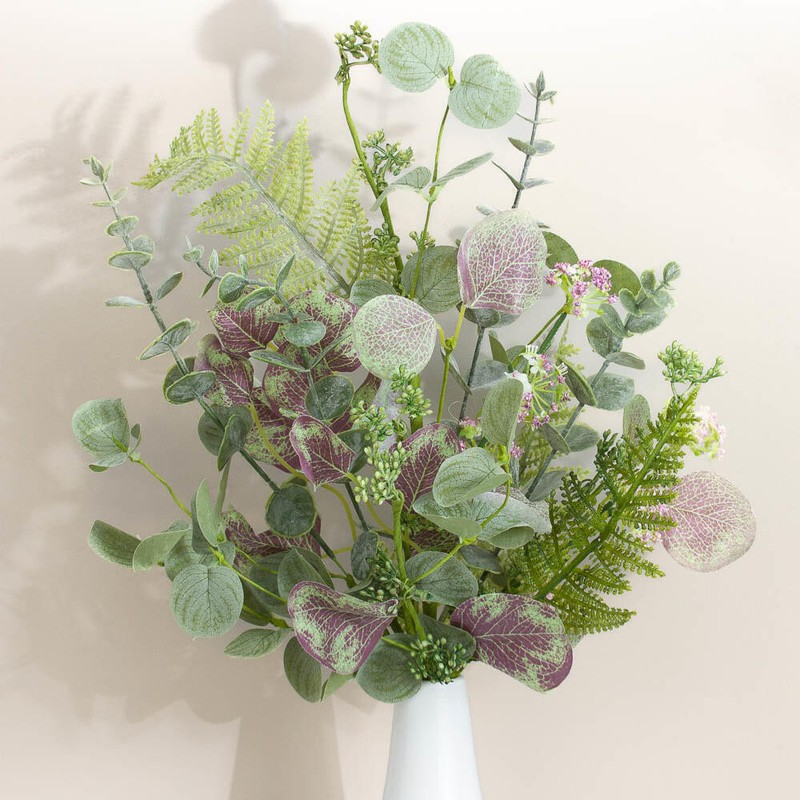 Artificial Mixed Foliage Eucalyptus and Fern 25" Spray gallery