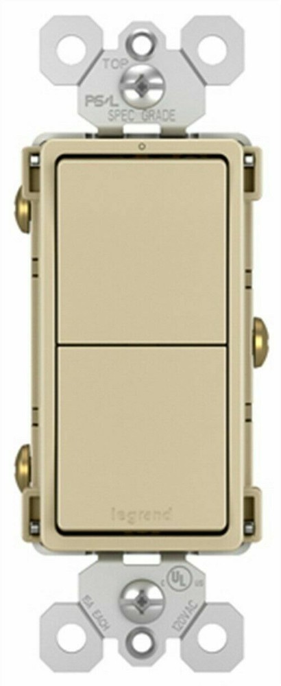 Part RCD11ICC6,Pass & Seymour,Radiant, 15A, 120/277V, Ivory, Grounding, 2 Single