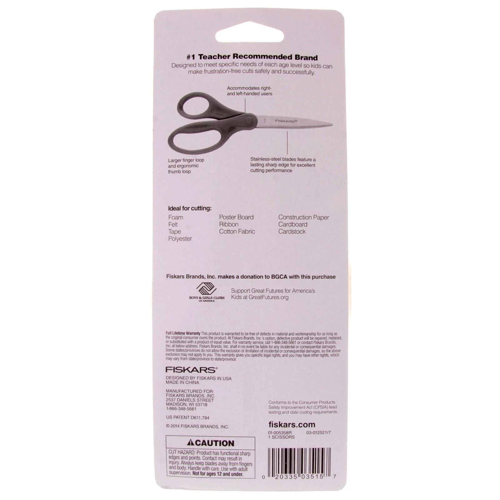 (2-Pack) Fiskars 8" Graduate Scissors Teen & Adult Sized Black & Black Colors gallery