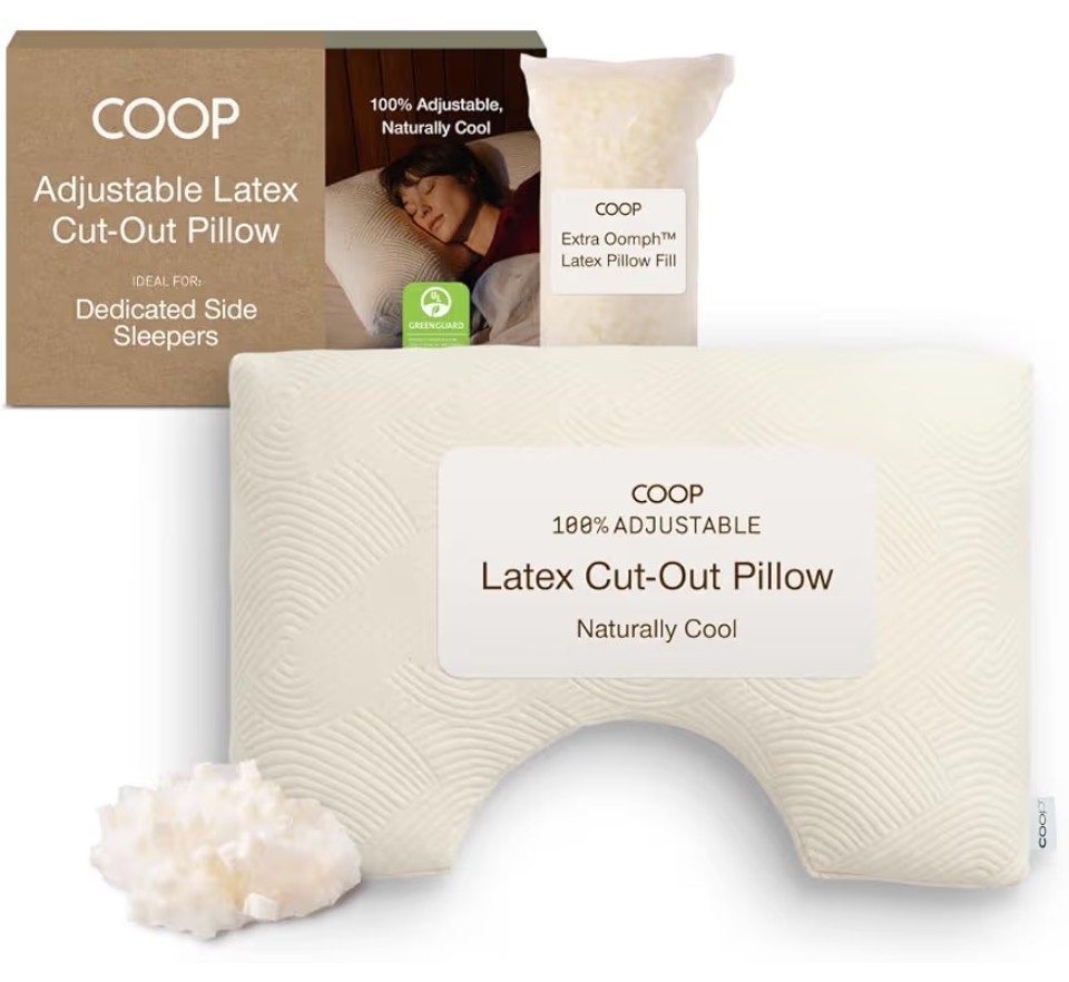 Coop Home Goods Adjustable Latex Cut-Out Pillow King, Talalay Latex & Microfiber gallery