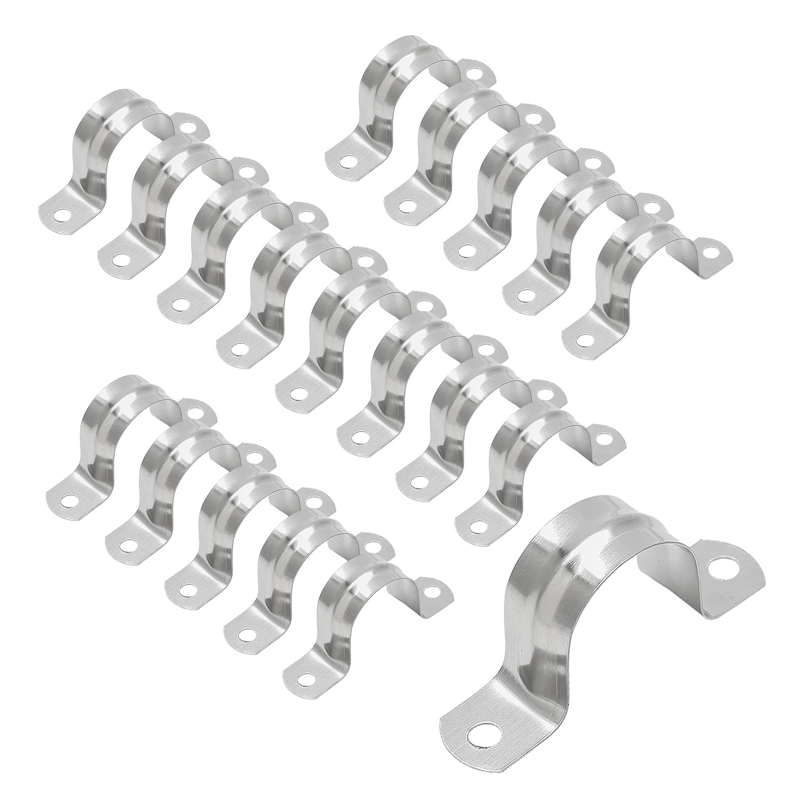 30 Pack 1Inch Stainless Steel Conduit Clamps Two Hole Strap U Bracket Tube Clamp gallery