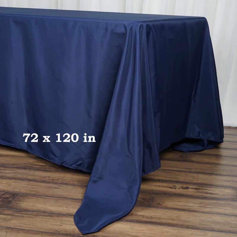 NAVY BLUE 72x120 RECTANGLE POLYESTER TABLECLOTH Wedding Party Catering Linen gallery