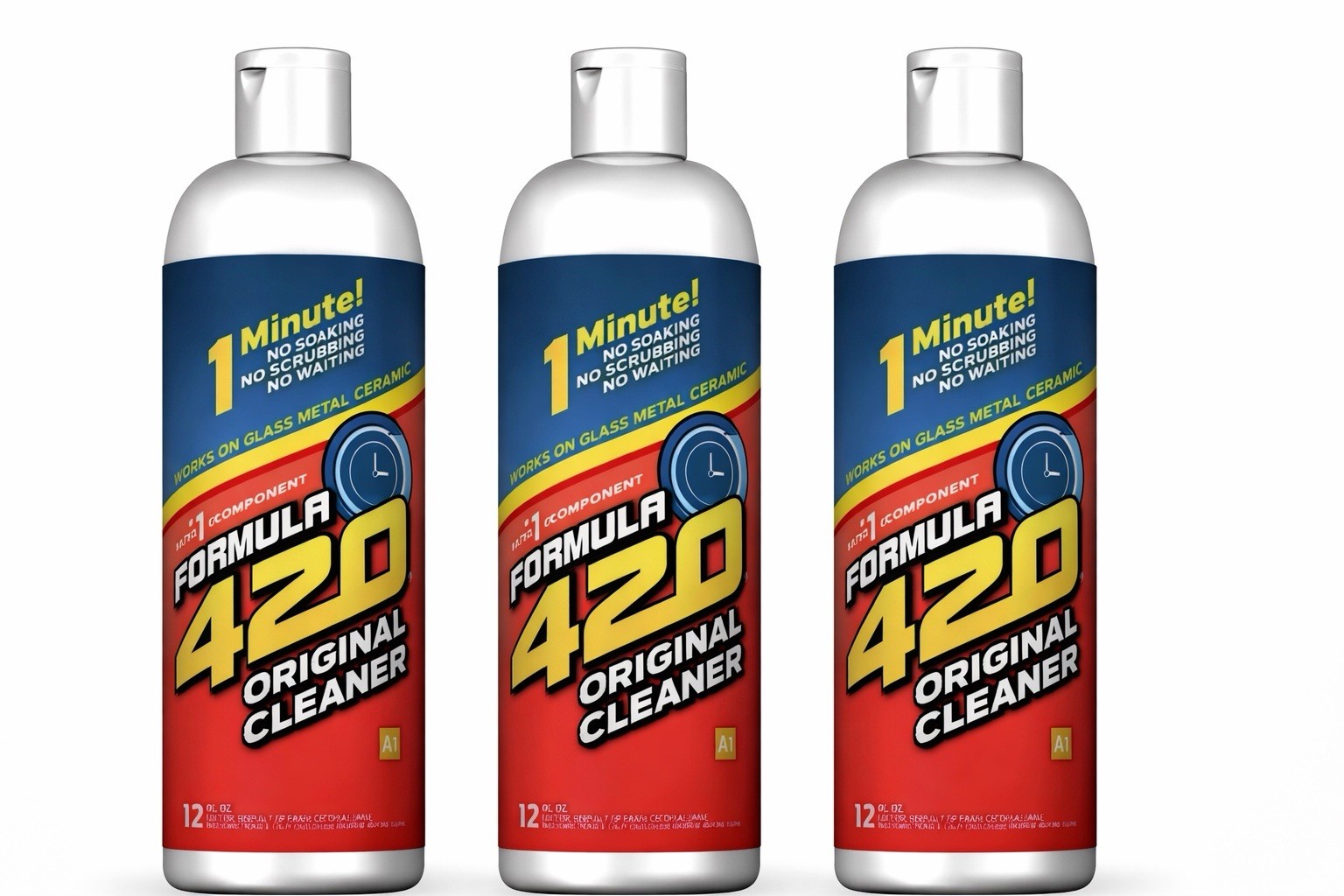 Glass Cleaner - Ceramic Metal - Bong Hookah -Safe Cleaner 12 Oz Bottle 3 Packs gallery