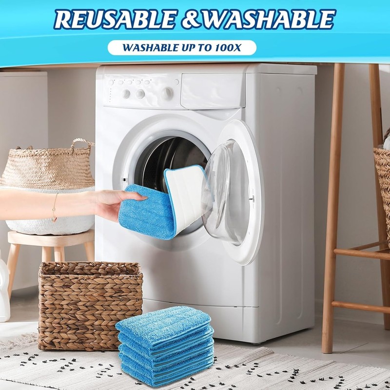 Reusable Microfiber Mop Head Replacement Pads for Home and Commercial Use gallery