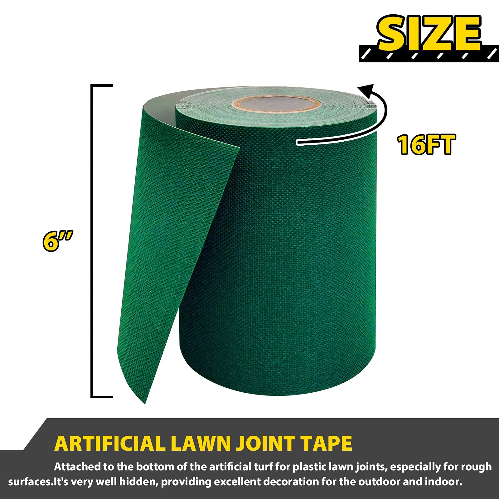 Artificial Grass Seam Tape- 6 Inch Width x 196 6" x 16'4" (No), Green gallery