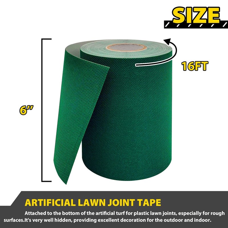 Artificial Grass Seam Tape- 6 Inch Width x 196 6" x 16'4" (No), Green gallery