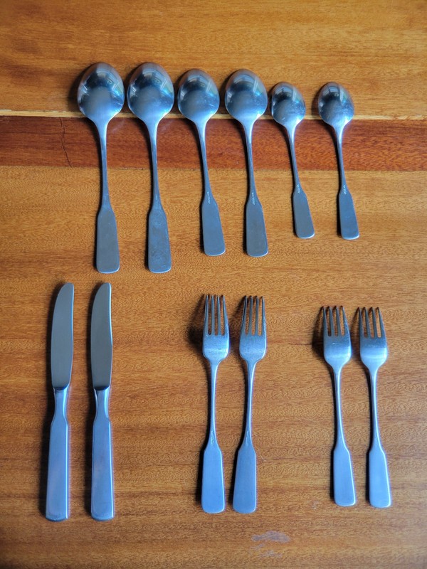 WMF Cromargan Pilgrim Flatware Set Satin Finish Germany 12 pieces gallery