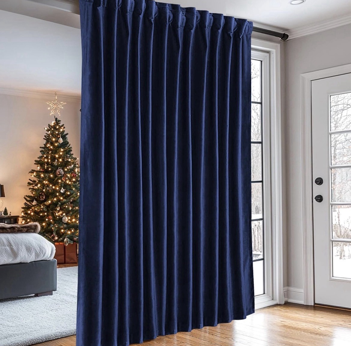 100% Blackout Curtains 102 Inches Long, Linen Textured Window Treatment Rod P... gallery