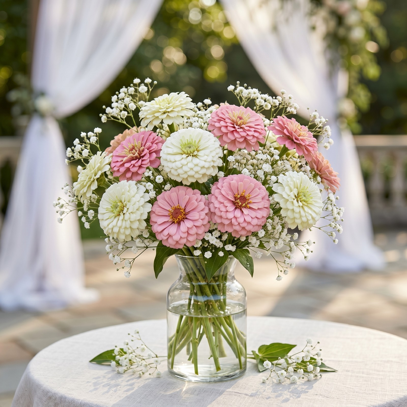 Zinnia BLUSHING BRIDE Mix Cut Flowers Pollinators Weddings! Non-GMO 200 Seeds! gallery