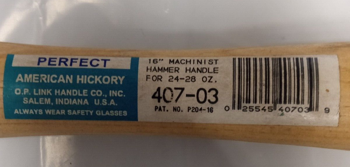 O.P. LINK Handle Co. 407-03 16" Replacement Machinist Hammer Handle for 24-28oz gallery