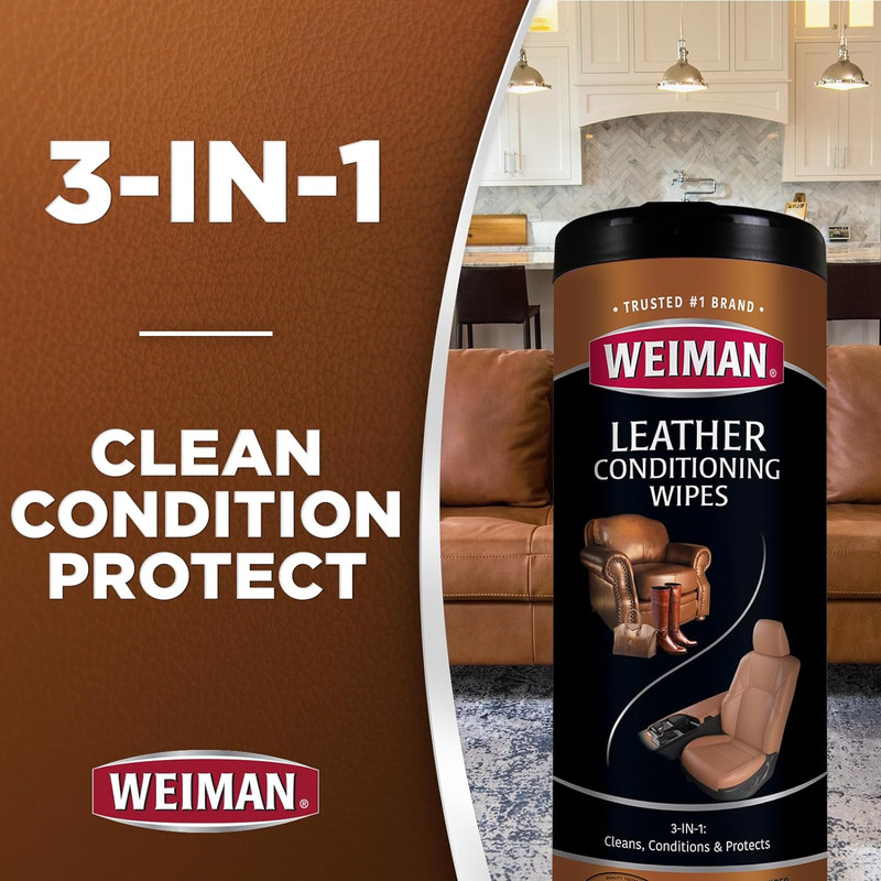 Leather Cleaner & Conditioner Wipes With UV Protection, Prevent Cracking Or Fadi gallery