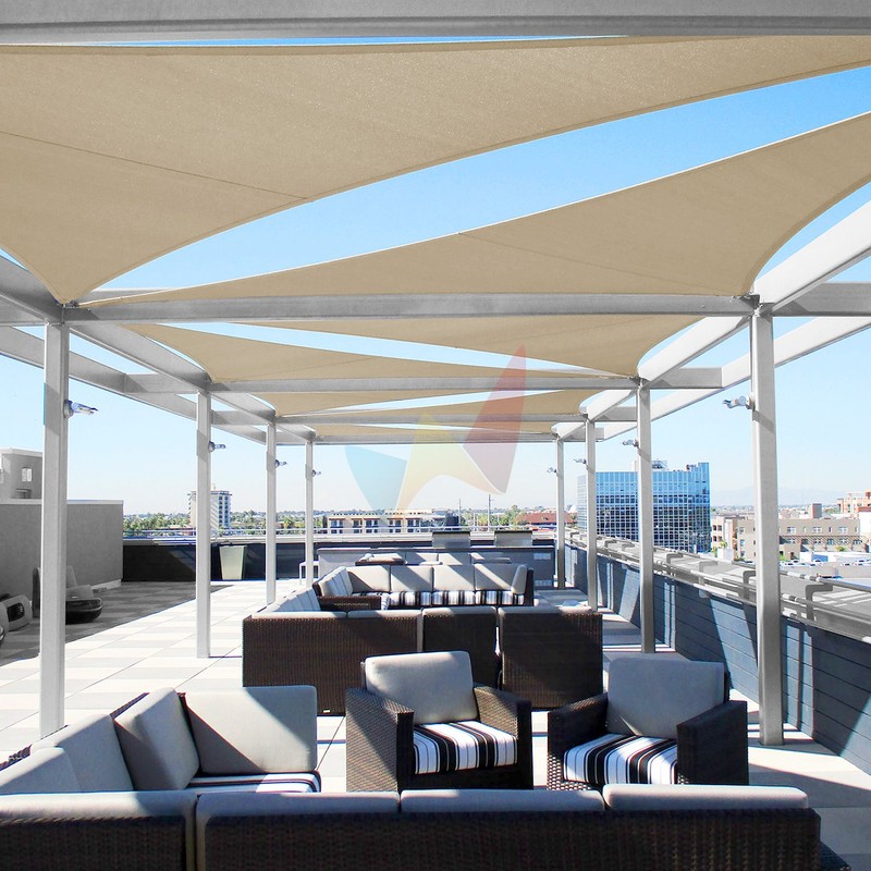 Custom Size Beige Right Triangle Sun Shade Sail Outdoor Canopy Awning Patio Pool gallery