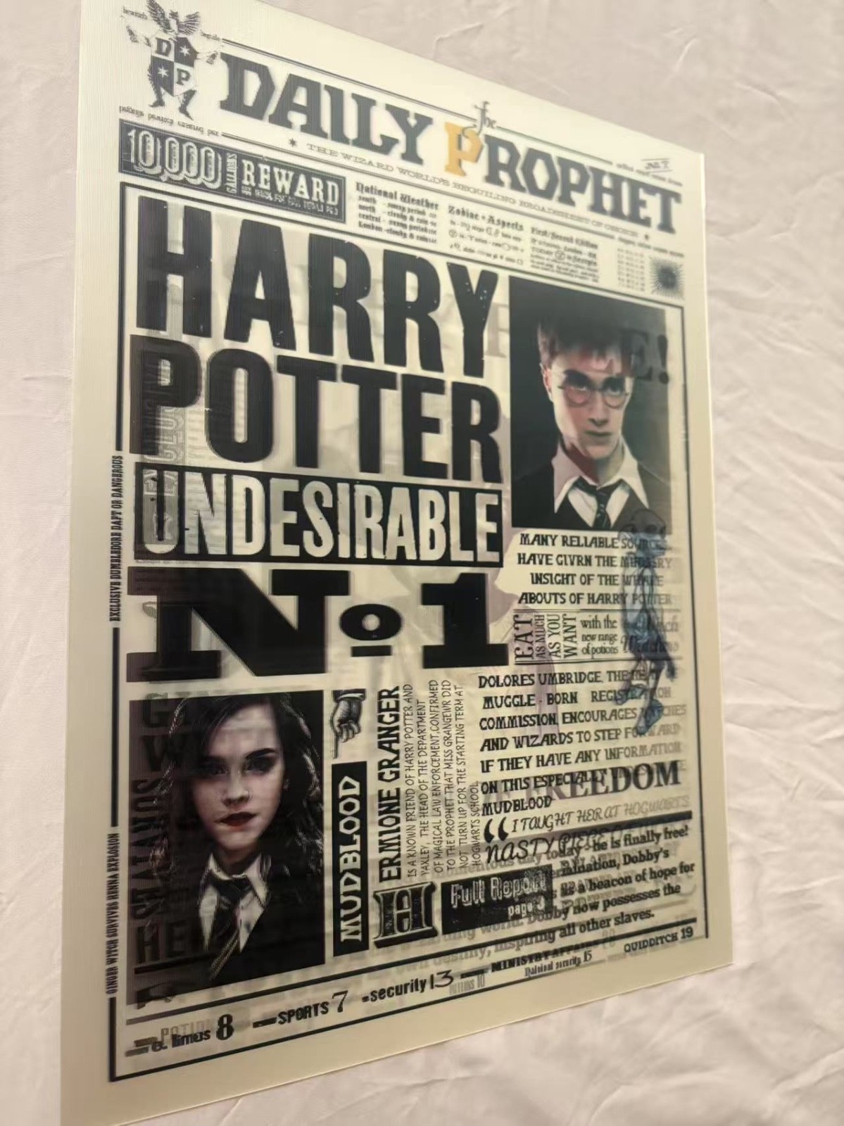 Harry Potter-Daily Prophet-3D Lenticular Flip Effect- 3 Images Changes,3 In One gallery