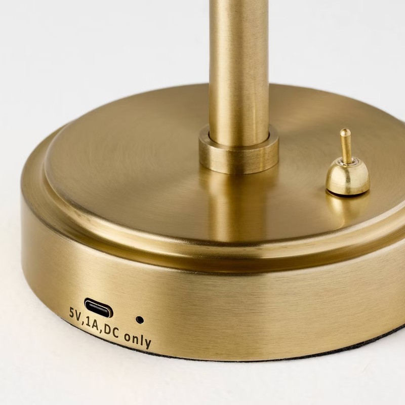 Portable Table Lamp Brass (Includes LED Light Bulb) - Hearth & Hand gallery
