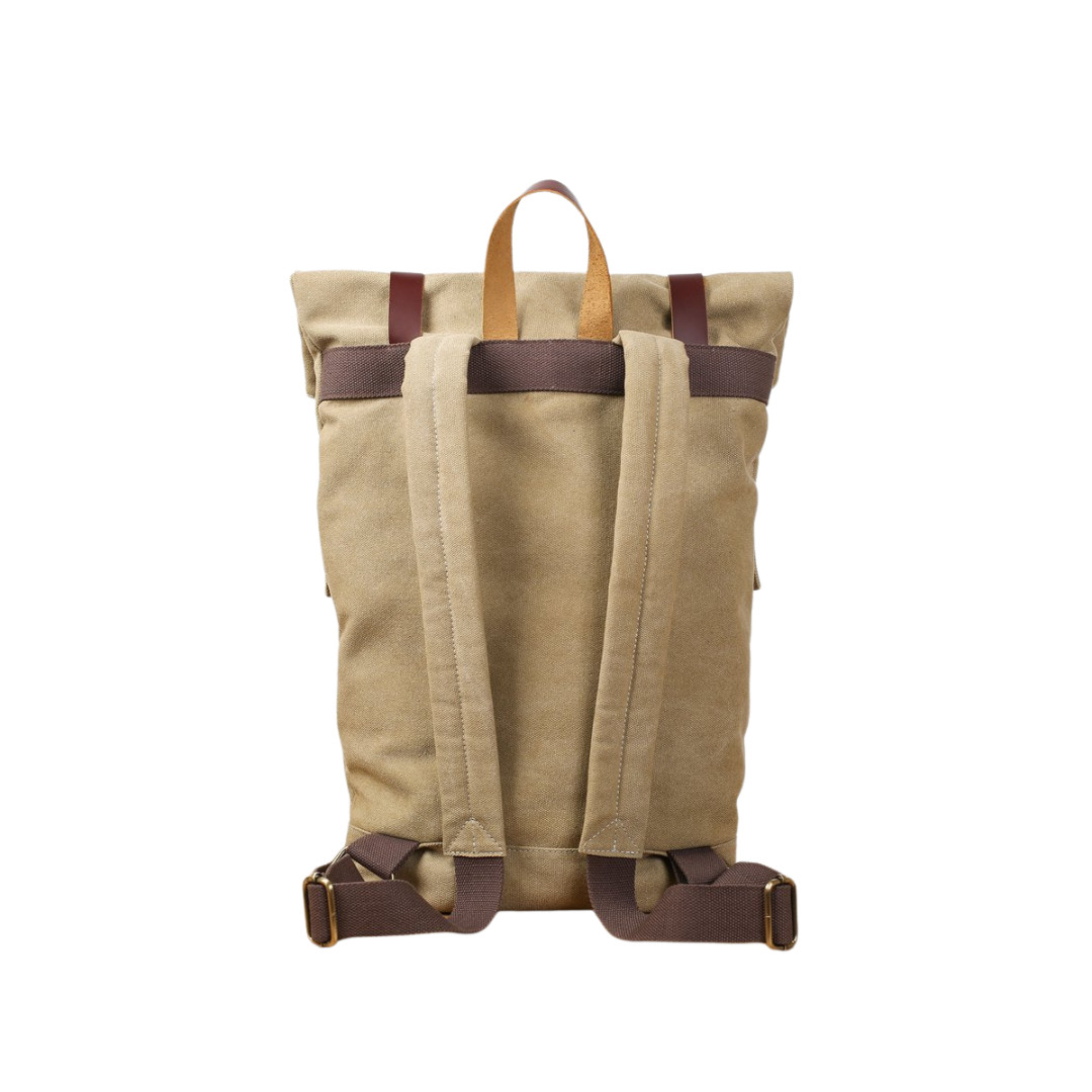 Handmade Minimalist Canvas Leather Backpack 2