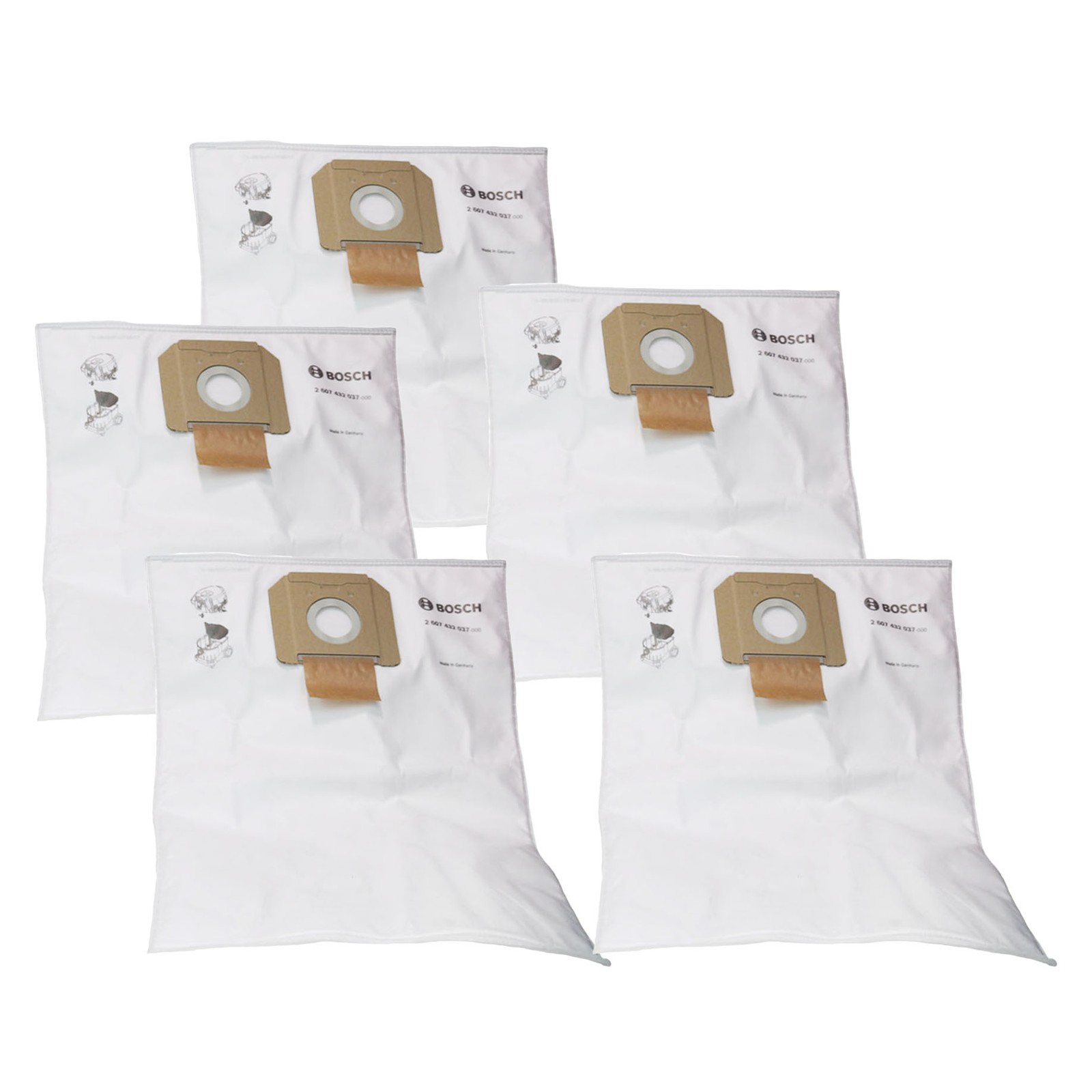 Bosch VB140F 5-Pack 14-Gallon White Fleece Filter Bags for VAC140 (2-Pack) gallery