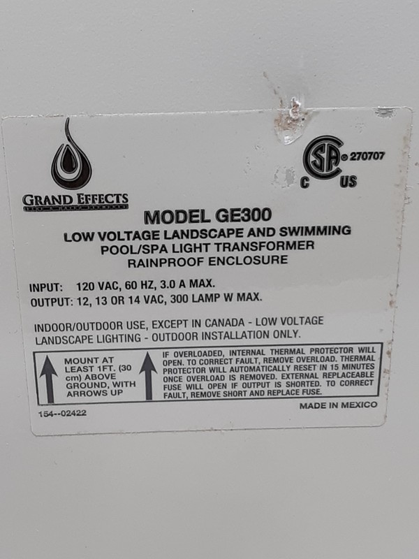 Grand Effects GE300 300W Low Voltage Landscape Transformer 120V In 12/13/14V Out gallery