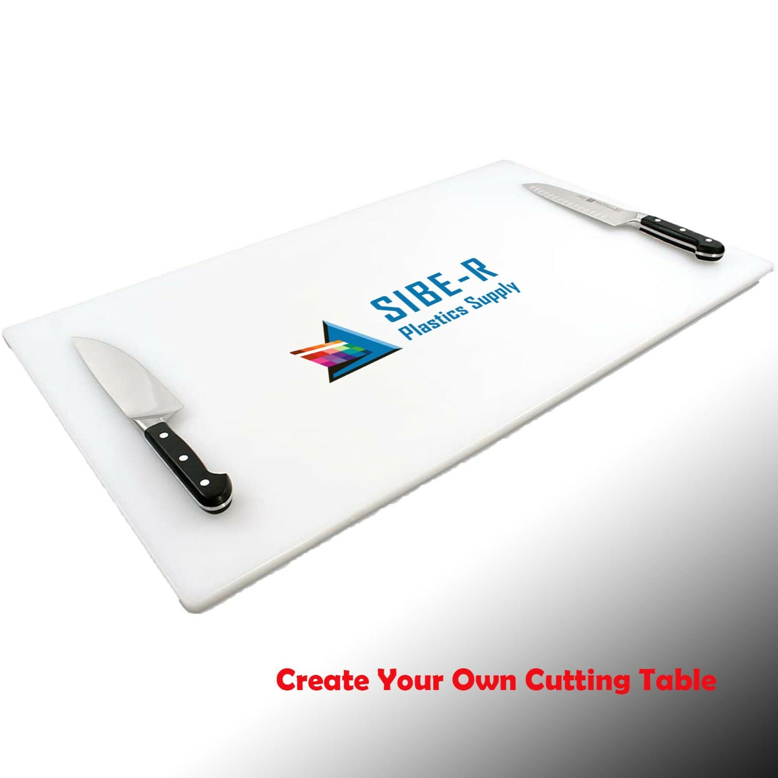 White Plastic (HDPE) Cutting Board - FDA/NSF/USDA - 6" x 8" x 1" Thick ^ gallery