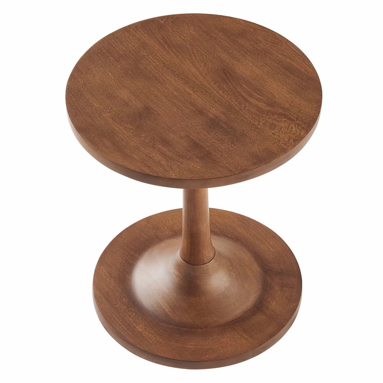 Modway Lina Round Wood Side Table with Tapered Pedestal Base in Walnut gallery