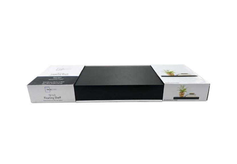 Mainstays Black 18" Wood Floating Shelf gallery