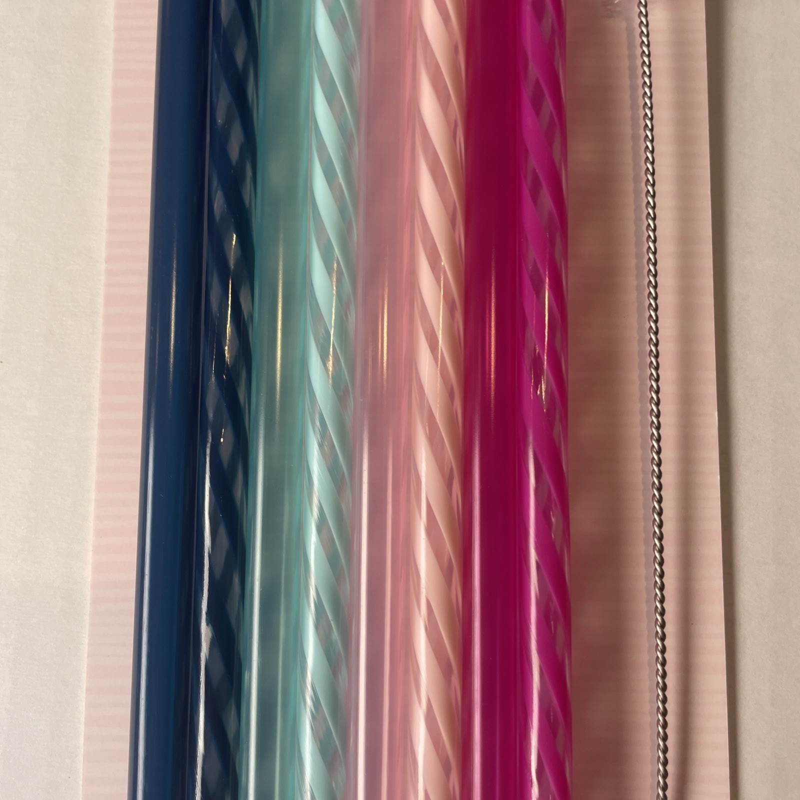 Ello 8 Reusable Straws & 1 Cleaning Brush Rosewater Dishwasher Safe - Brand New gallery