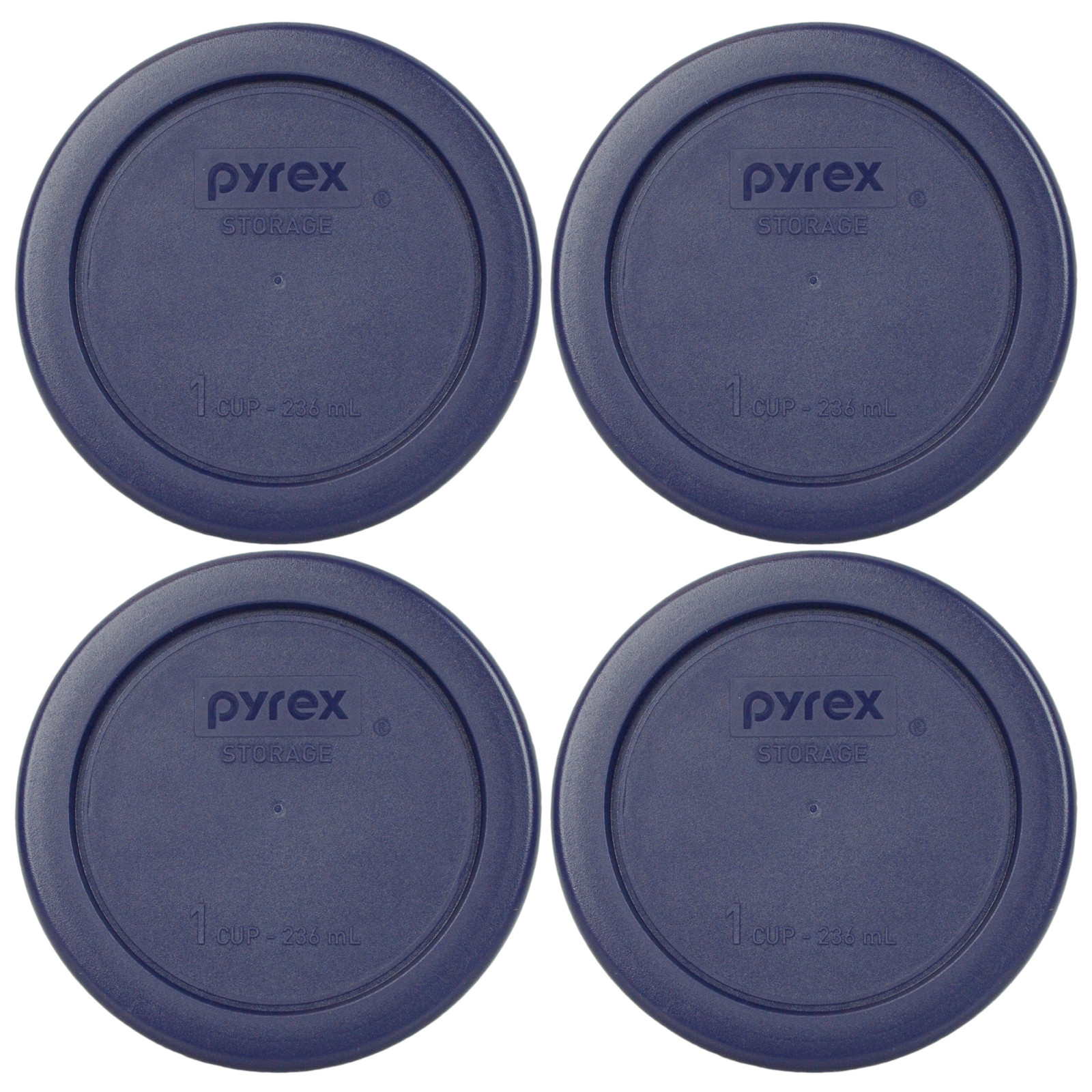 Pyrex 7202-PC 1 Cup Blue Plastic Replacement Lid Cover 4PK For Glass Bowl gallery