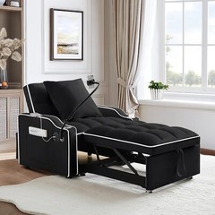 Convertible Sofa Bed 3-in-1 Pull Out Sleeper Chair with Type C & USB Ports