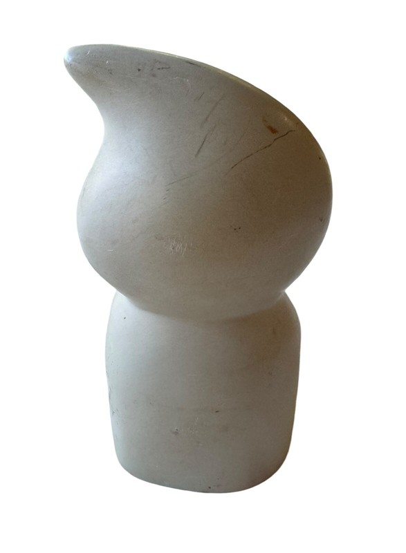Unique Vintage Smiling Friendly White Stone Ghost Figurine Halloween Decor gallery