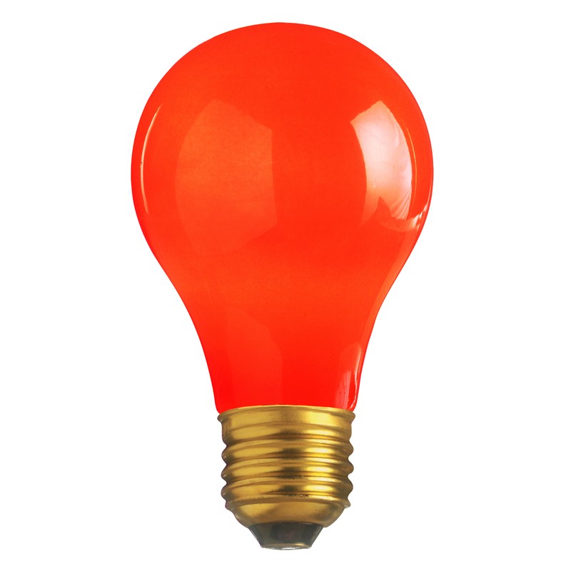 4 Pack CERAMIC SOLID RED BULBS A19 25W 120V Medium E26 Base 25A19 Dimmable gallery