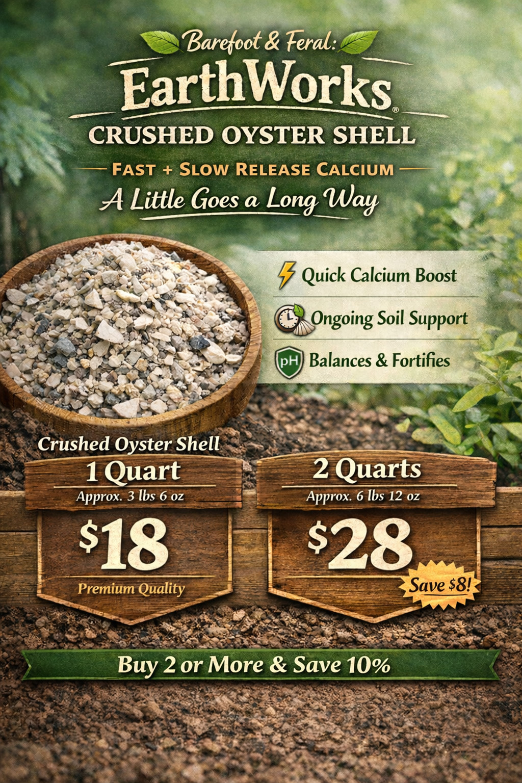 100% All Natural Crushed Oyster Shell Soil Amendment Choose Size FREE SHIPPING gallery
