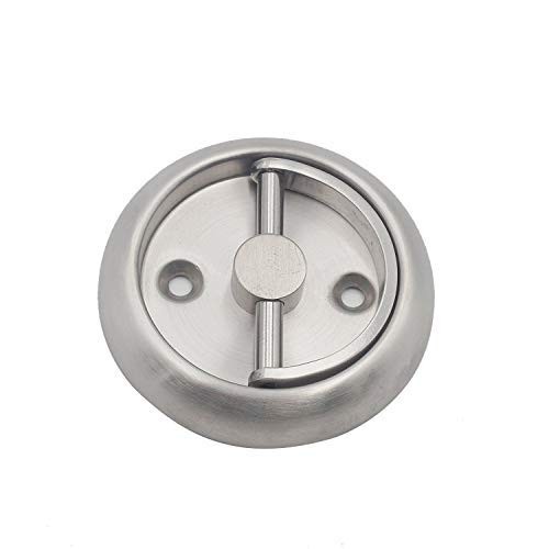 Round Recessed Door Handle, Deadbolt, No Key, Standard US Door 35-45mm, Latch gallery