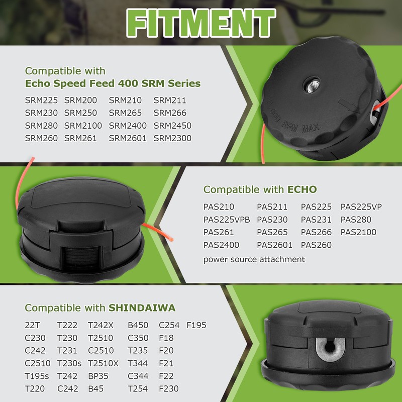 5Pcs String Trimmer Heads For Echo SRM-225 SRM-230 SRM-210 Speed-Feed 400 Bump gallery