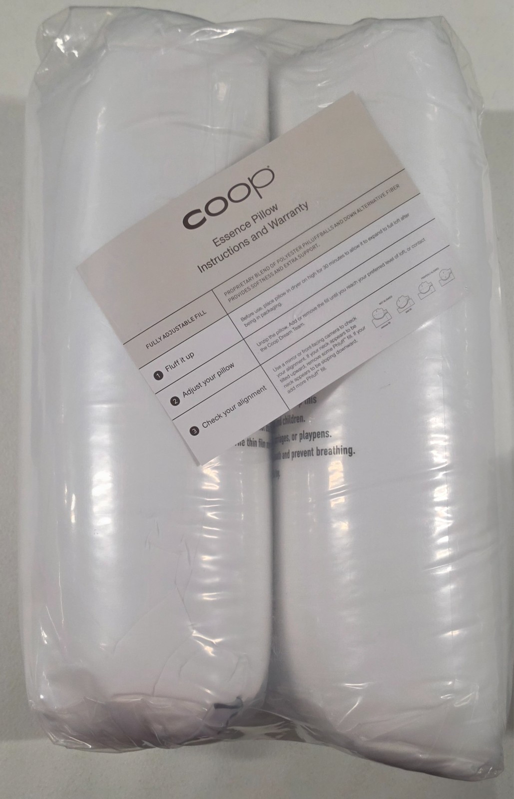 Coop Home Goods Essence Adjustable Throw Pillow Inserts 18x18, Set of 2 gallery