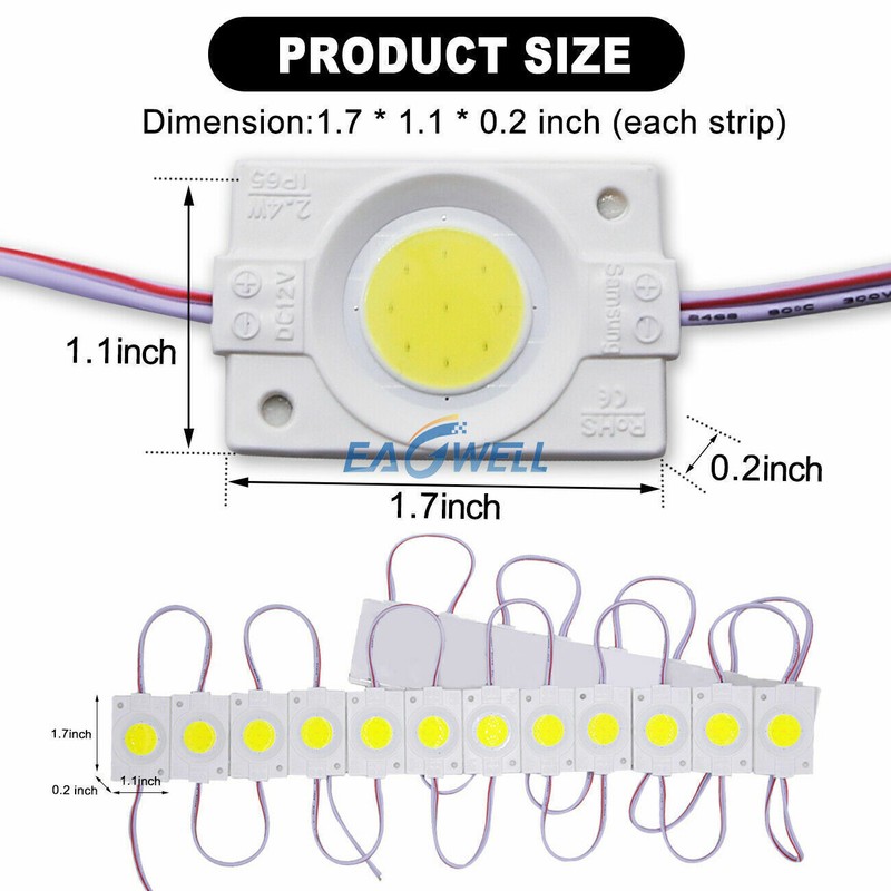 20PCS LED COB Module LED Light Waterproof Super Bright Sign Lamp DC 12V US Ship gallery