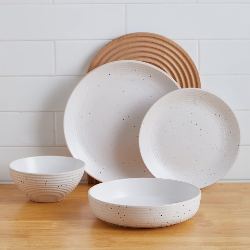 Stone Lain Stoneware 16pc Dinnerware Set, Service for 4, Off White (Open Box) gallery
