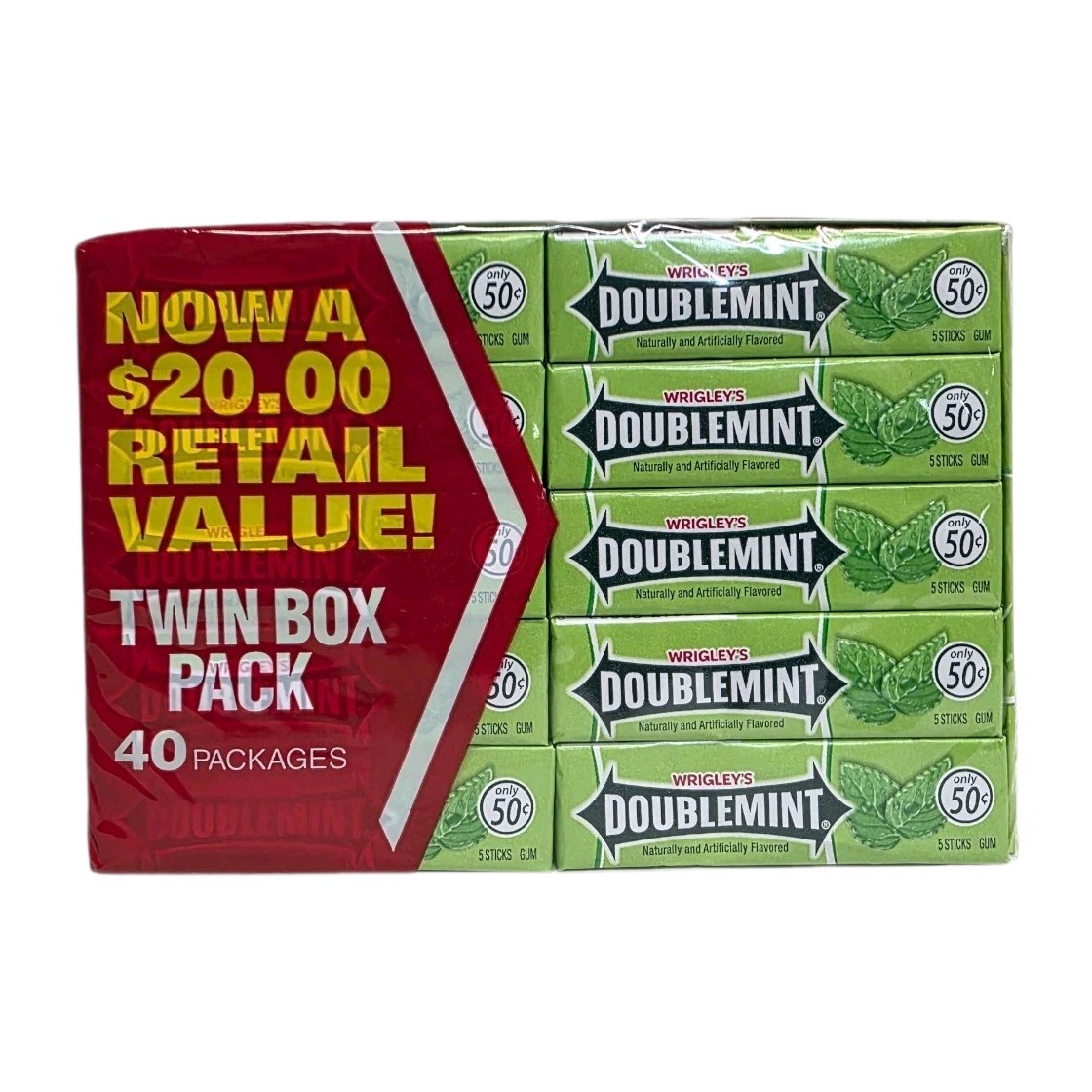 Wrigley's DoubleMint Gum, 5 Stick Each Pack, 40 Packs Exp:11/2026 Free Shipping gallery