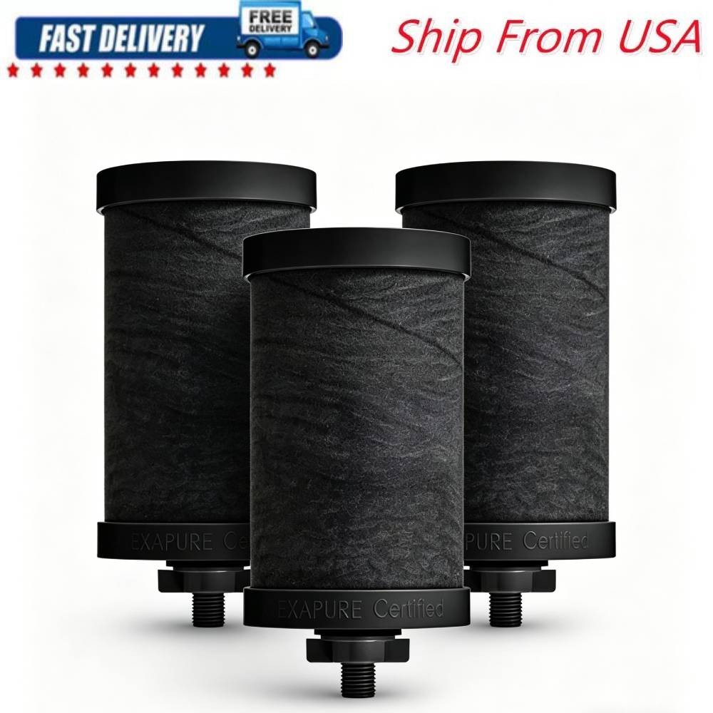 3 Pack Alexapure PRO 2387 Replacement Water Filter Black gallery