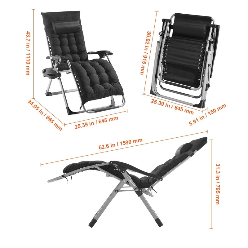 Zero Gravity Chair, 26 inch Zero Gravity Recliner Lounge Chair for Indoor and gallery