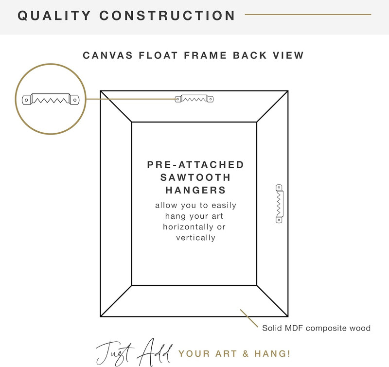 Canvas Float Frames 12X16 Frame, Natural Woodgrain for Finished Canvases, Vertic gallery