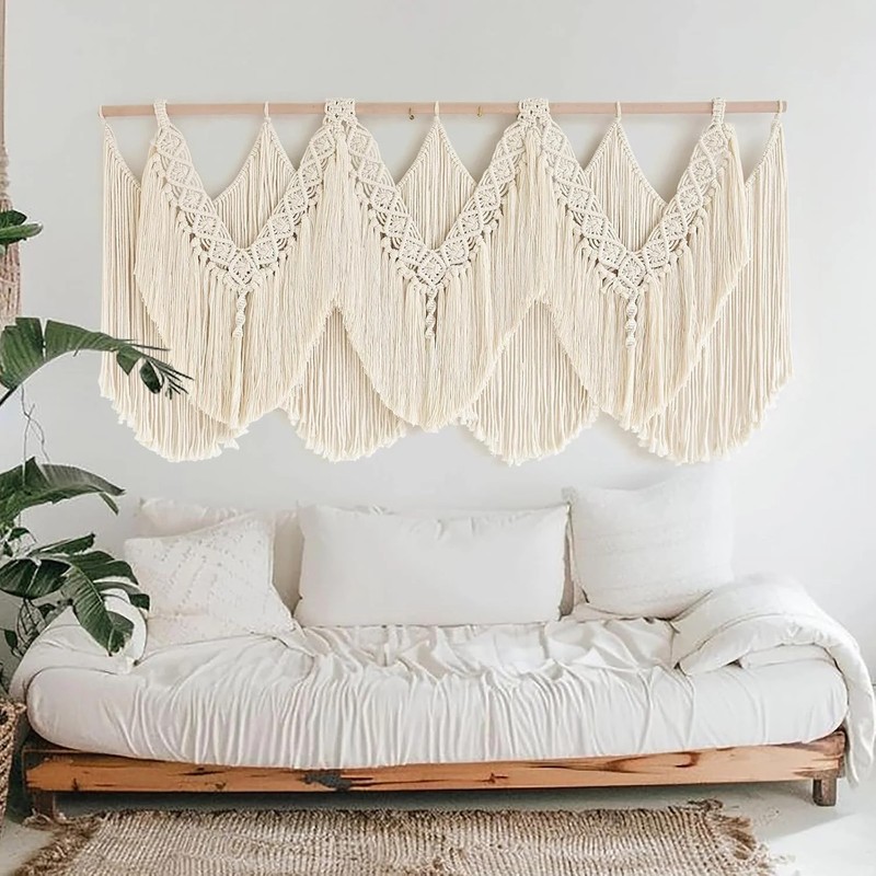IOWER Macrame Wall Hanging Wedding Hanger Macrame Wall Decor Dorm Craftsmanship gallery