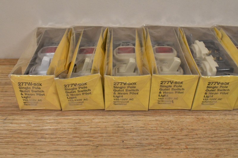 9x Eagle Single Pole Switch with RED Neon Pilot Light 120VAC 15A with Ground gallery