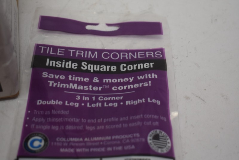 TrimMaster 90° Inside Square Corner 3/8" Chrome Finish Tile Corners Lot of 20 gallery