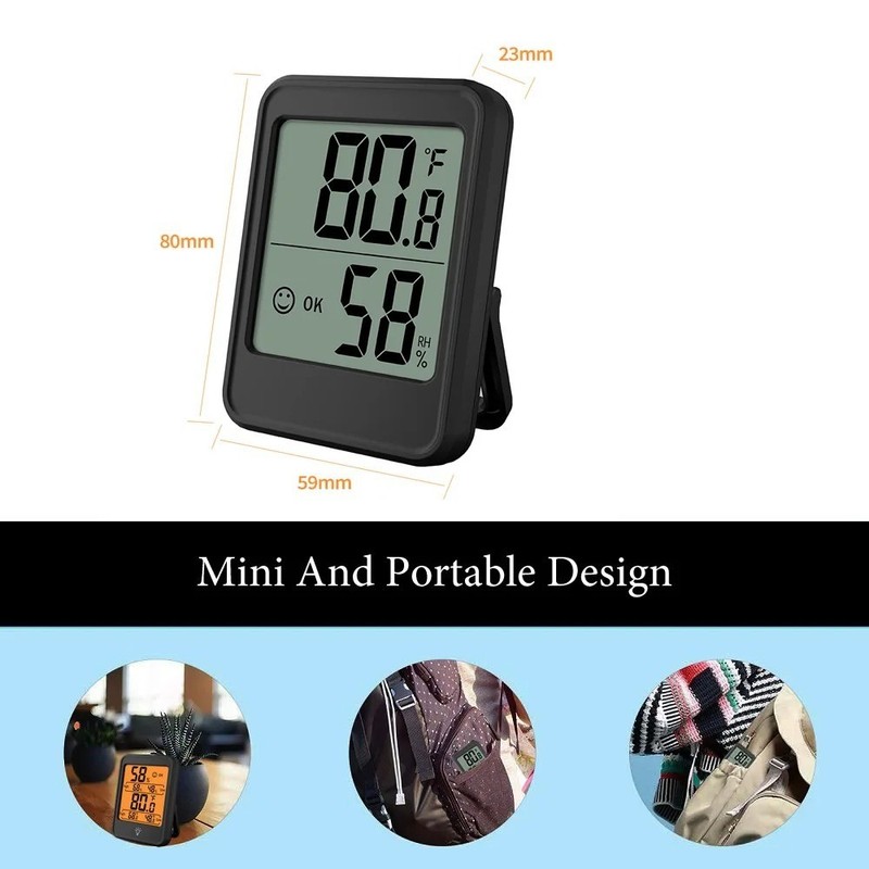 Digital LCD Thermometer Clock Wireless Indoor/Outdoor Temperature Meter Gauge US gallery