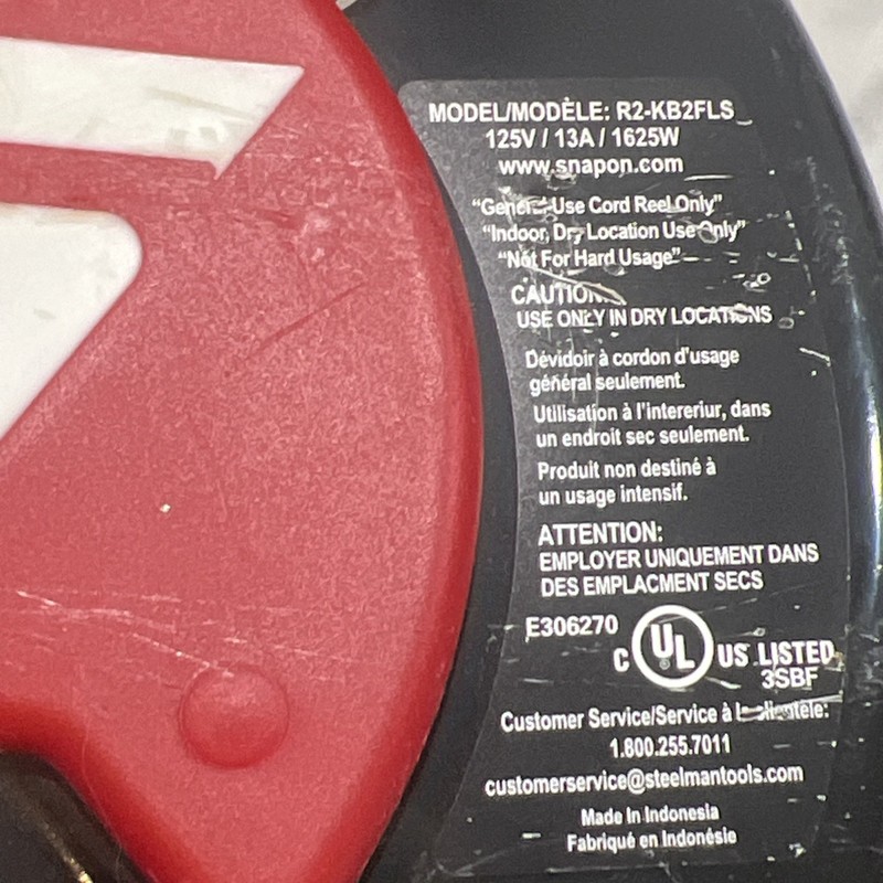 Snap On R2-KB2FLS Retractable Extension Cord 12V/13A/1625W 30’ Reel gallery