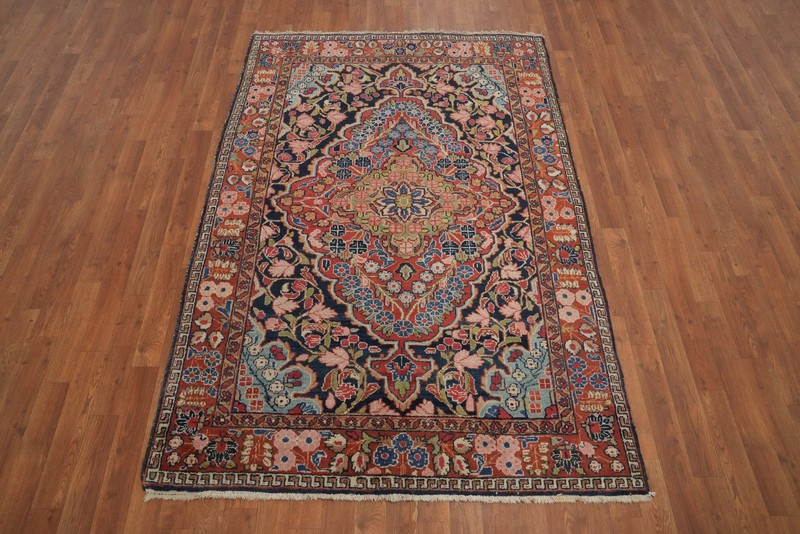 Vegetable Dye Wool Traditional Style Floral Rug 4x7 Hand-knotted Vintage Carpet gallery