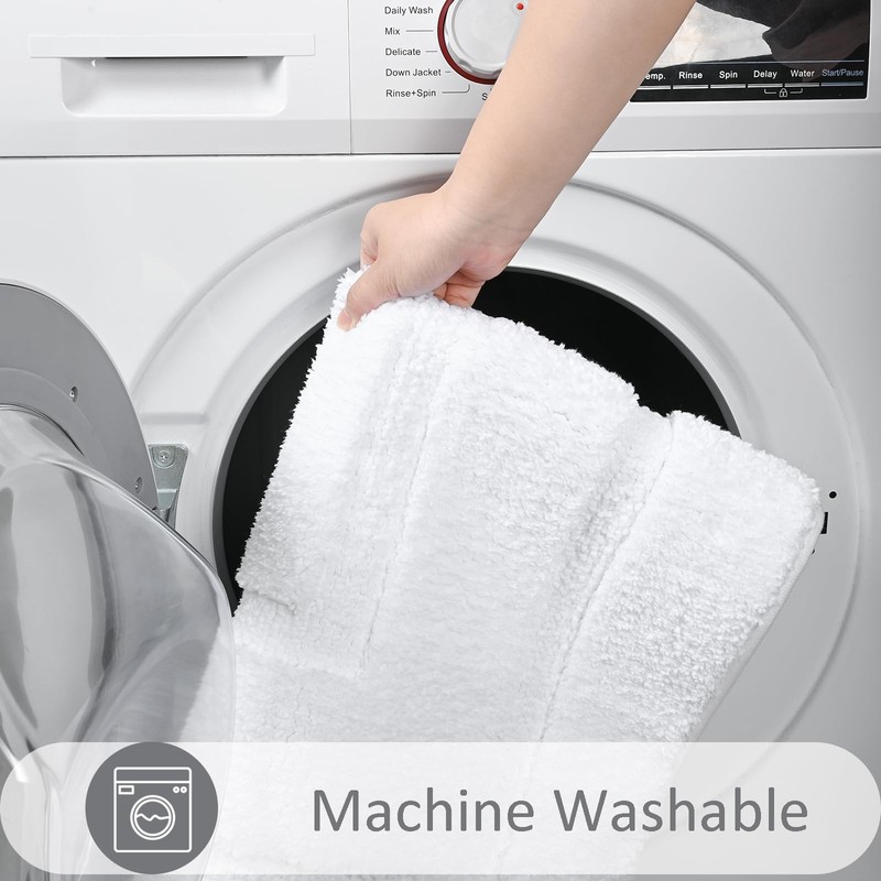 White Bathroom Runner Rug Non Slip Soft Absorbent Washable 24x60 Inch Mat gallery