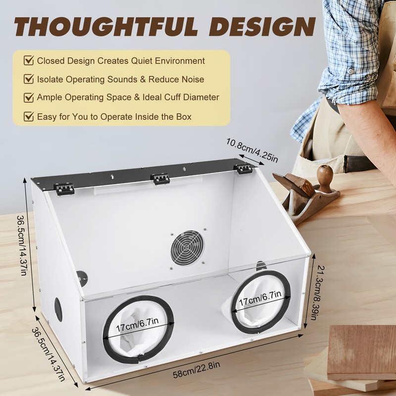 Dust box Enclosed Electric Grinding Table Polisher Dust Box Acrylic Cover 4mm US gallery