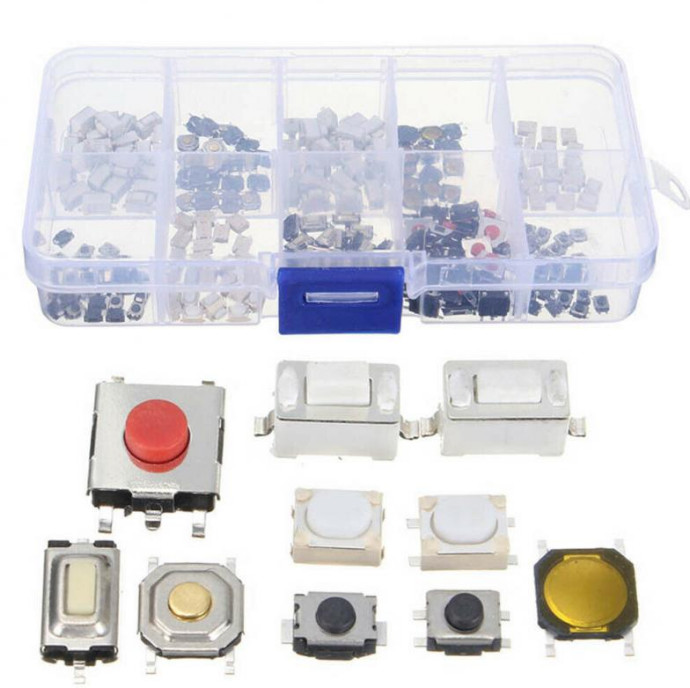 250PC 10Types Tactile Push Button Touch Switch Microswitch DIY Tool Accessories gallery