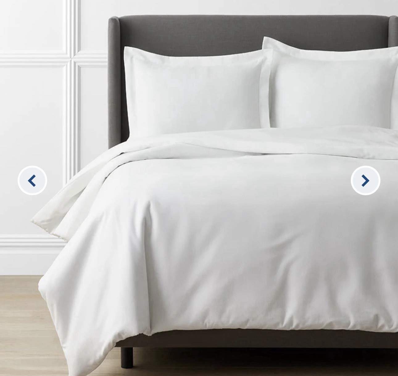 The Company Store Company Cotton Solid Flannel Velvet Full Duvet Cover White gallery