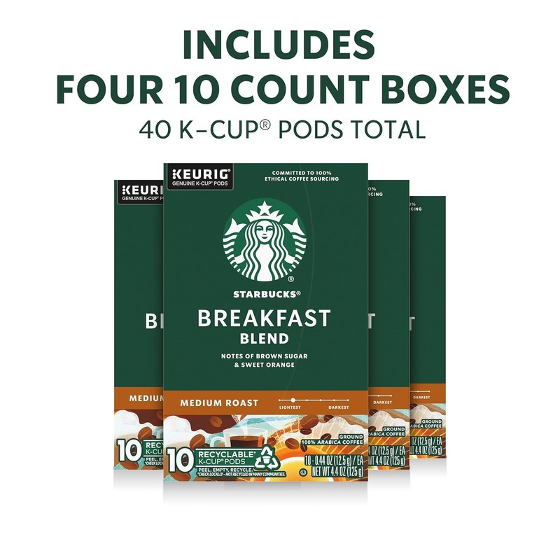 Starbucks Breakfast Blend Medium-Roast K-Cup Coffee Pods 40 Count Keurig.... gallery